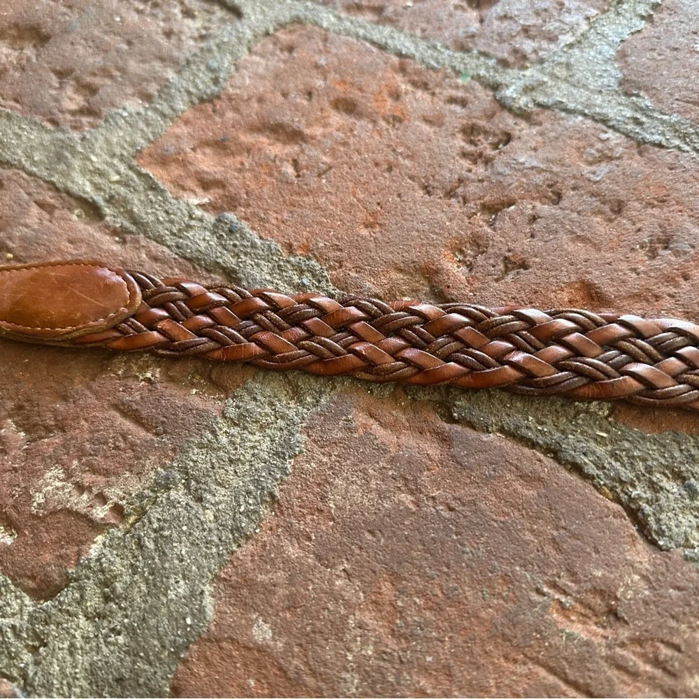 Vintage Coach Men's British Tan 3850 Braided Woven Leather Belt size 36 90cm
